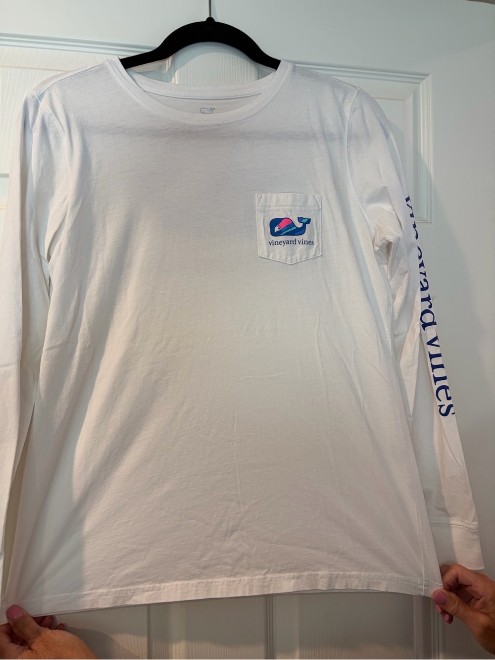 Vineyard Vines Men’s White Long-Sleeve Pocket T-Shirt